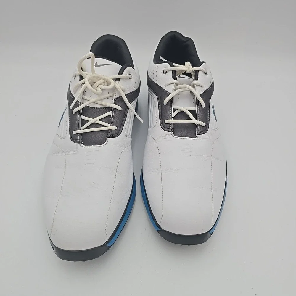 Nike Lunar Prevail Golf Shoes White Blue 483838-101 Mens US 10‎